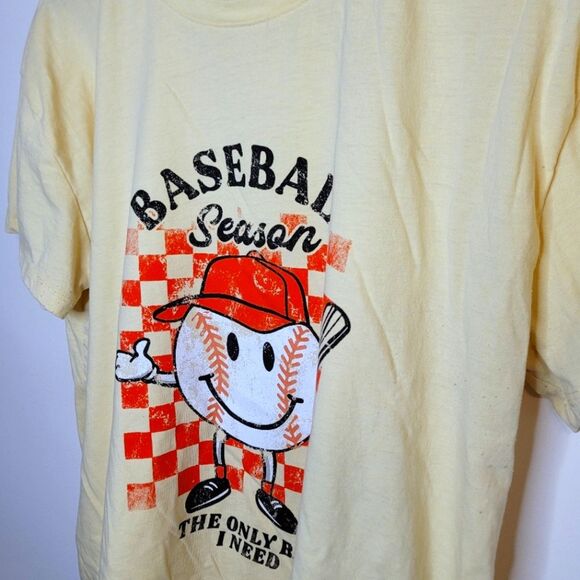 Maurices Yellow Baseball The Only BS I Need Tee Size Large - Picture 2 of 8